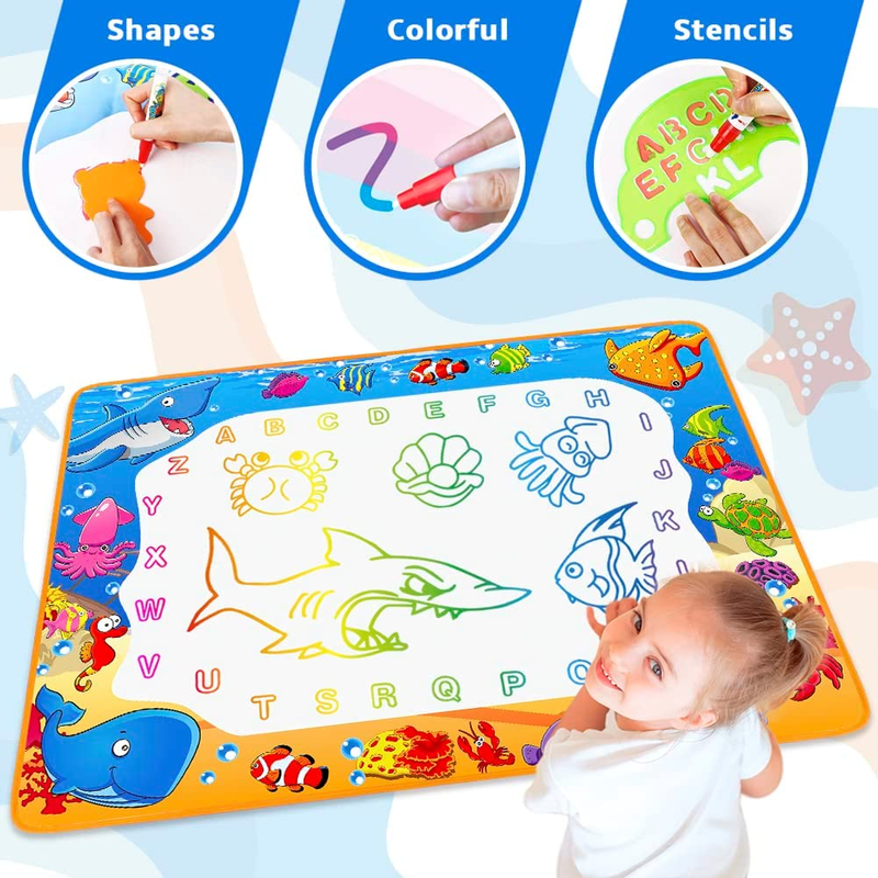 Water Doodle Mat Kids Drawing Painting Mat Magic Pen Educational Toy5