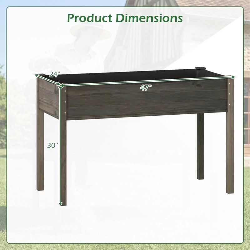 Wooden Raised Vegetable Garden Bed Elevated Grow Vegetable Planter Gray2