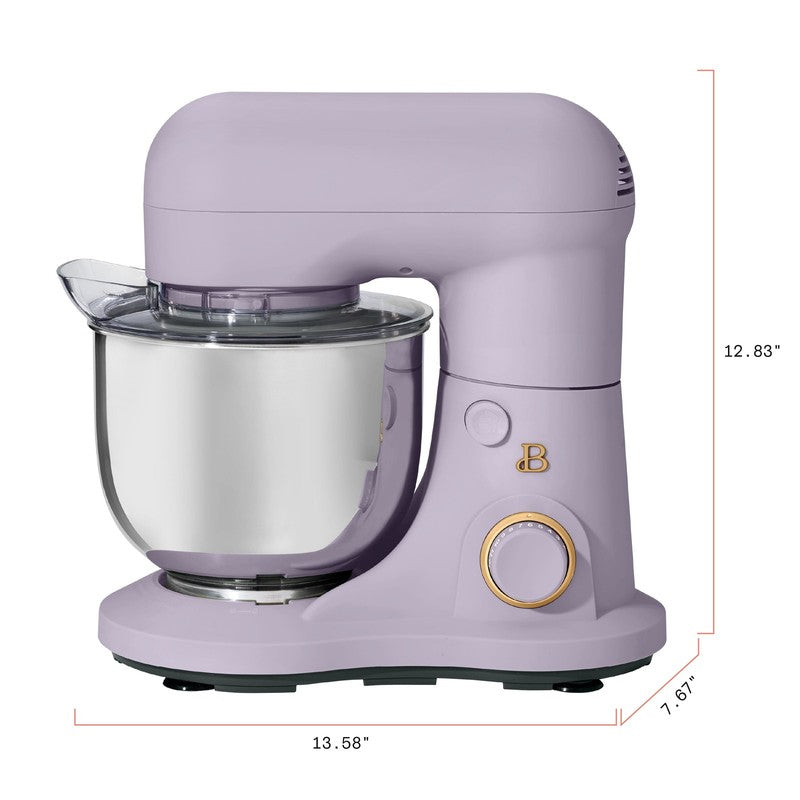 3.5 Qt Stand Mixer Lavender w/ Flat Beater Dough Hook & Wire Whisk6