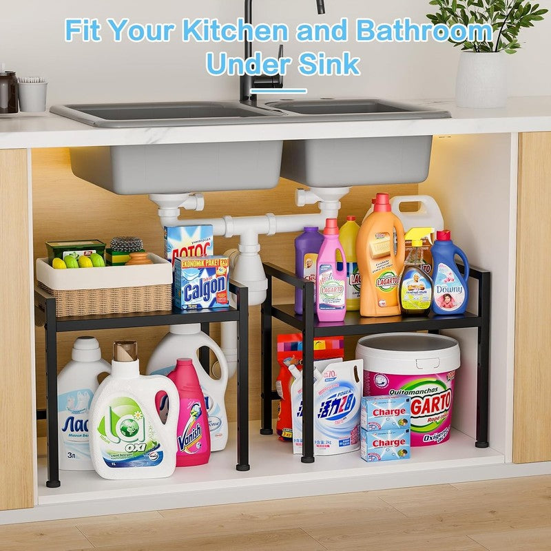 17.3" Metal Storage Shelves Heavy Duty 150lb Adjustable Kitchen Utility Rack4