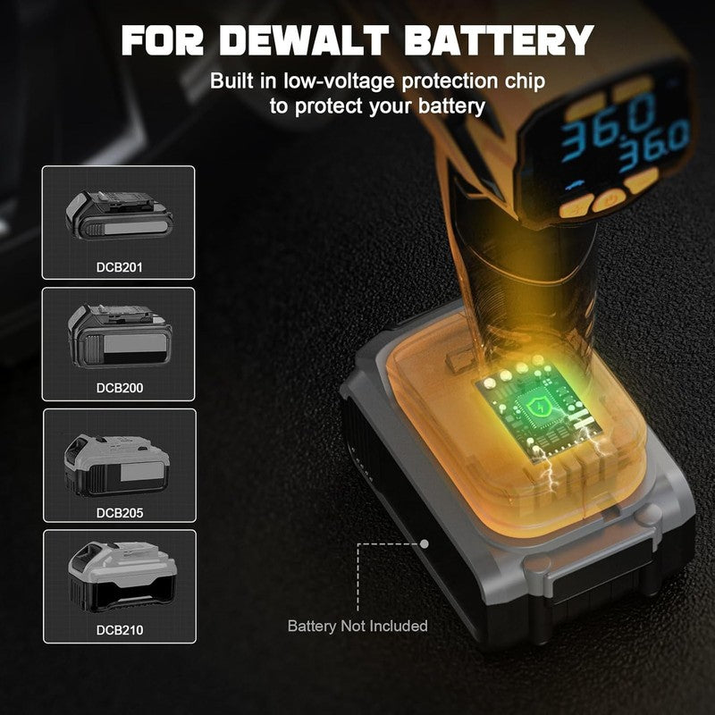 Cordless Tire Inflator 160PSI | Fits 20V Battery | LCD Air Pump (No Battery)4