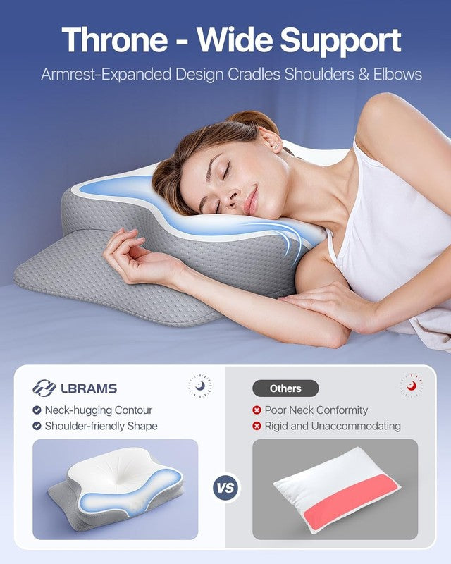 Cervical Memory Foam Pillow Neck Pain Relief Ortho Support Cooling Case4