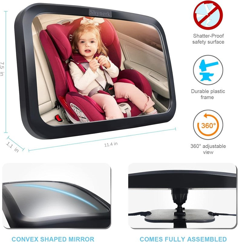 Baby Car Mirror – Shatterproof Safety Seat Mirror for Rear Facing Infants3