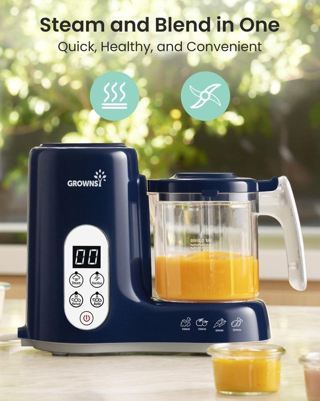Baby Food Maker Steamer Blender Grinder One-Step Auto Cooking Dark Blue7