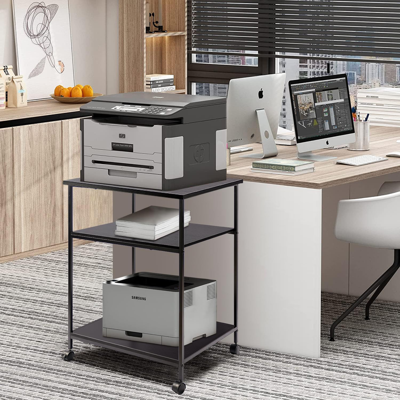 3-Tier Printer Stand for Laser/Inkjet/All-In-One - 23.6X18.9X31.5 Heavy Duty Car1