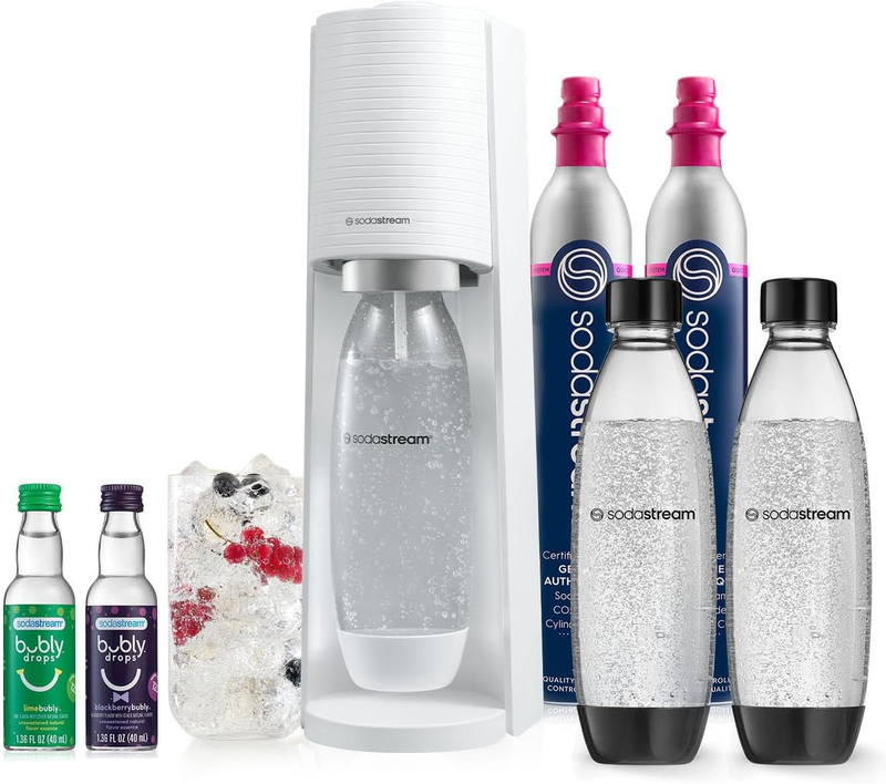 Terra Sparkling Water Maker Value Bundle w/ CO2 Cylinders Bottles Flavor Drops0