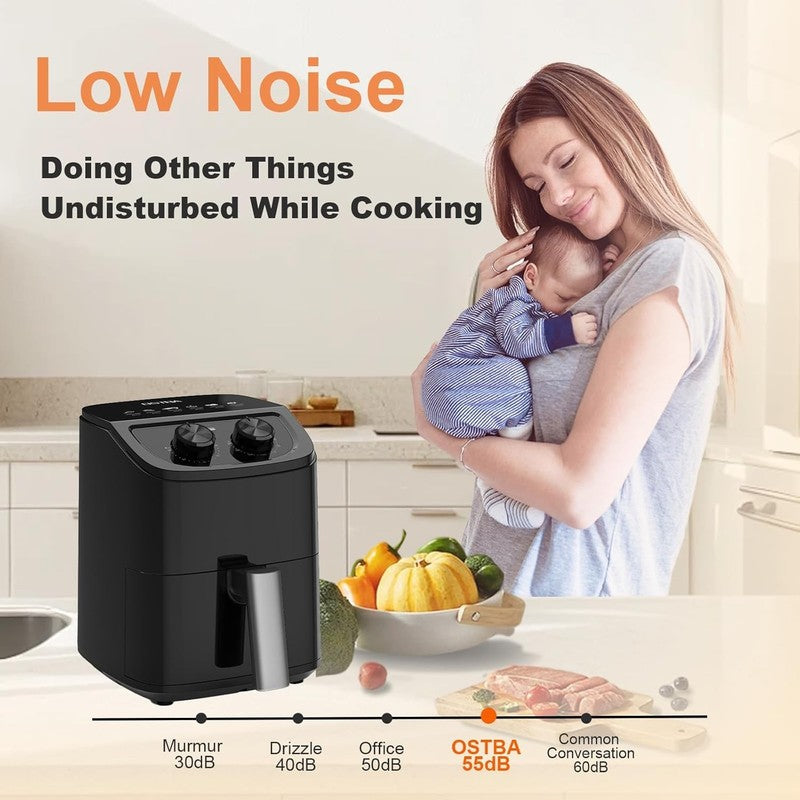 2.5QT Air Fryer, 6 Menus, Dual Knob, Nonstick, Oil-Free, for 1–2 People6
