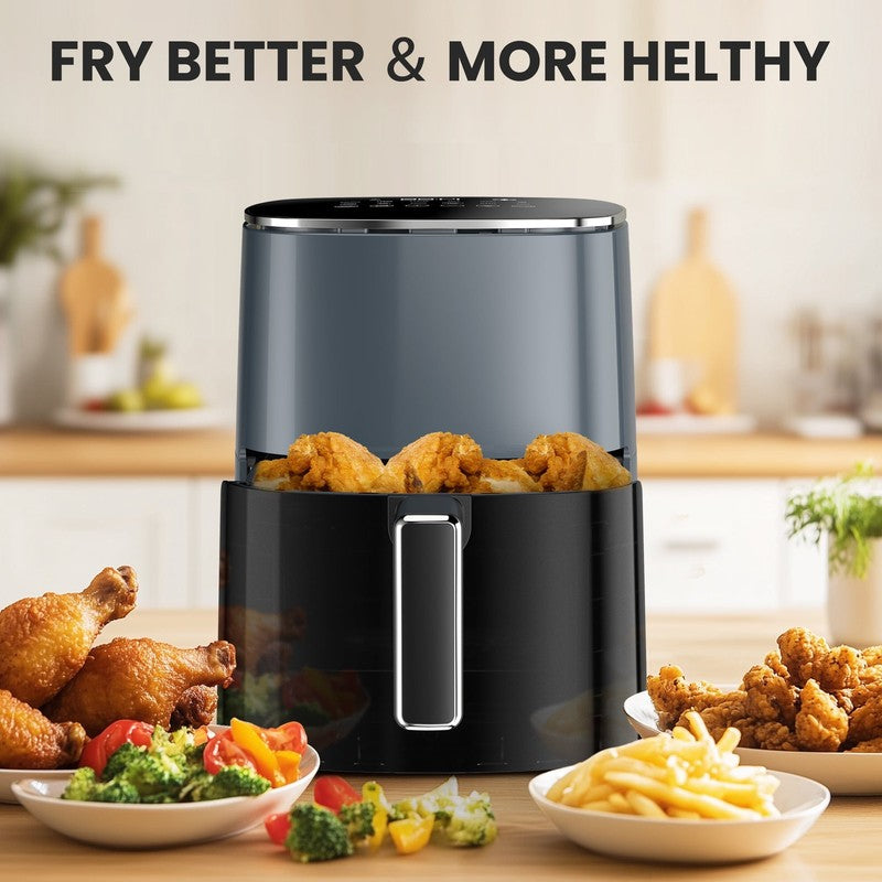 6 Qt Air Fryer, 400°F Crisp, Digital LED, Multifunction Cooker, Grey1