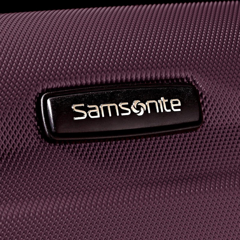 28" Hardside Expandable Luggage Spinner Wheels Checked Suitcase Purple3