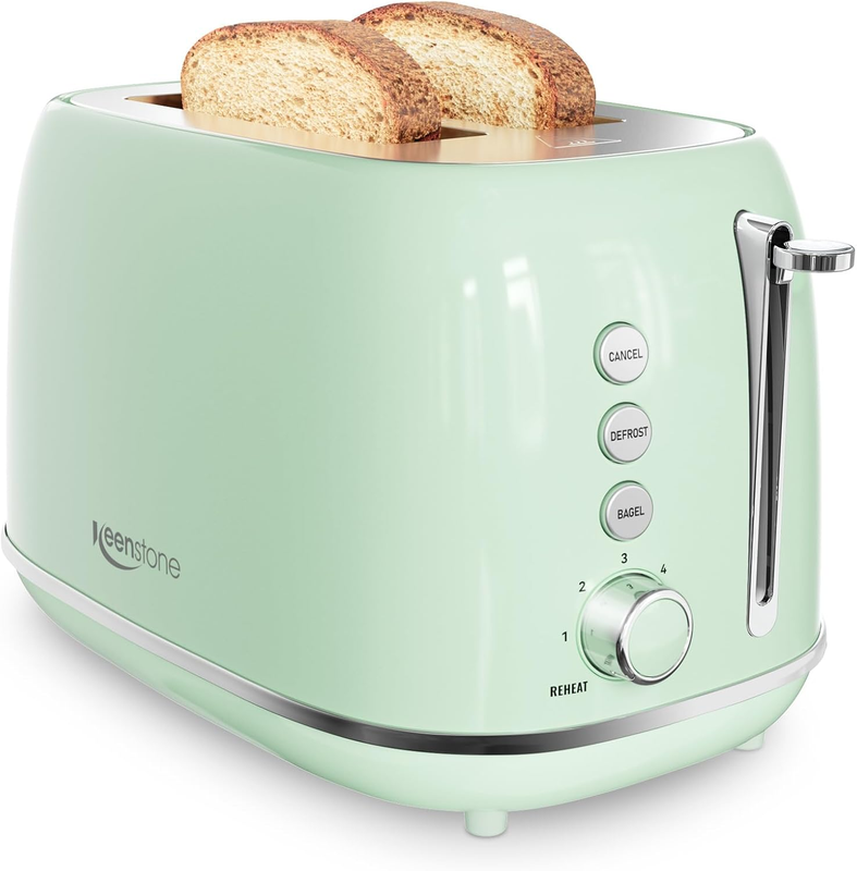 2 Slice Retro Stainless Steel Toaster - Bagel, Cancel, Defrost, Wide Slot10
