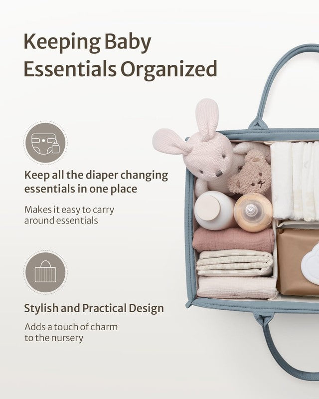Baby Diaper Caddy Organizer Storage Basket Newborn Essentials Blue1