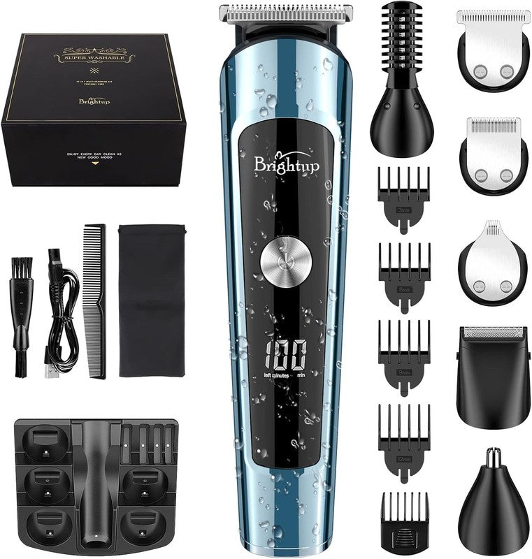 Waterproof Beard Trimmer for Men with LED Display & Cordless Grooming Kit6