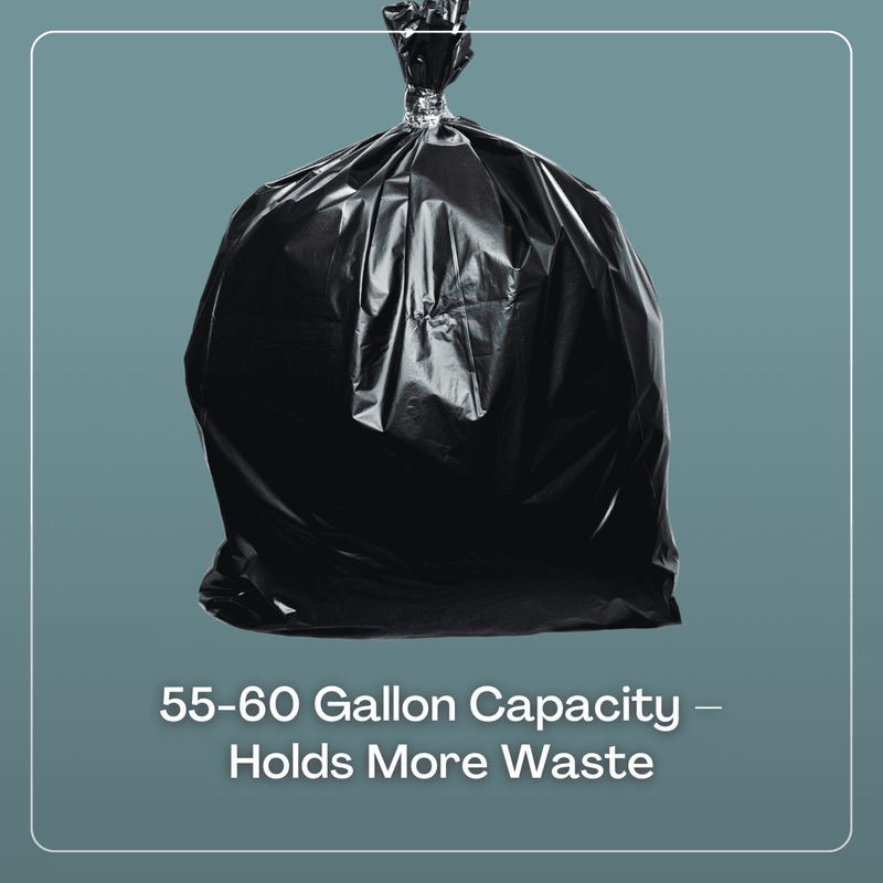 Heavy Duty 55 60 Gallon Black Trash Bags, 1.2 Mil, 100 Count, 38" X 58"1