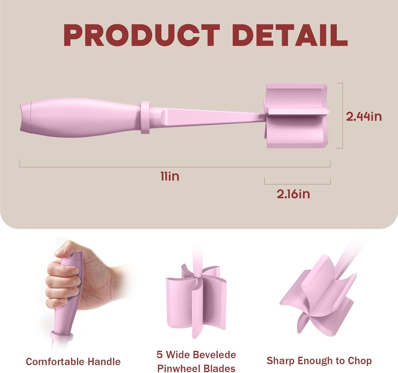 Meat Chopper Hamburger Grinder Ground Beef Smasher Nylon Kitchen Tool Pink1