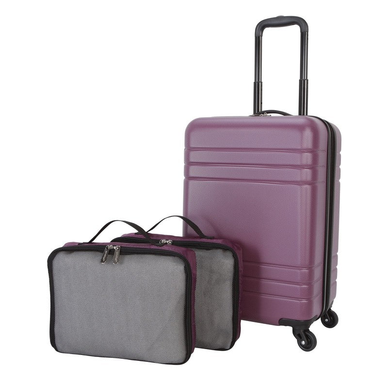 3Pc Hardside Luggage Set 360 Spinner Wheels Carry On Packing Cubes Blue Water2
