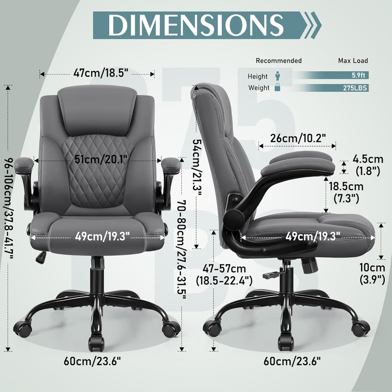 PU Leather Office Chair Ergonomic Swivel Desk Gaming Chair Wheels2