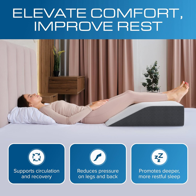 Bed Wedge Pillow 7" Flat Top Sleep Apnea Acid Reflux Back Relief1