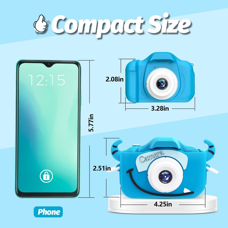 Kids Digital Video Camera Toy w/ Cartoon Cover 32GB SD Card Ages 3 81