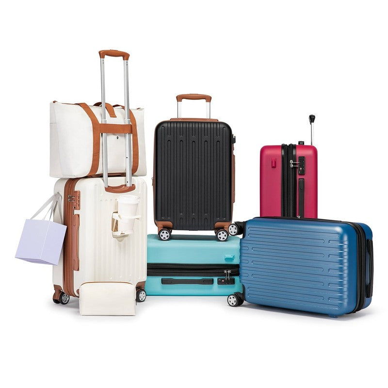 3 Piece Hardside Carry On Luggage Set 20" TSA Lock Spinner Wheels Travel9
