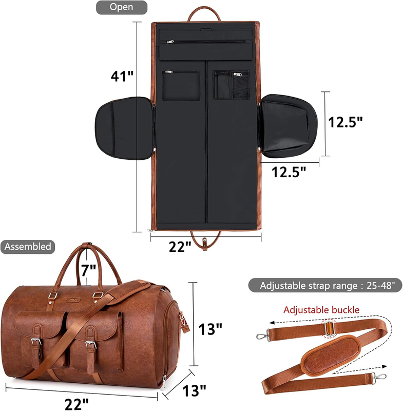 Garment Bag for Travel, Convertible Carry on Garment Duffel Bag for Men 3Pcs Wee6