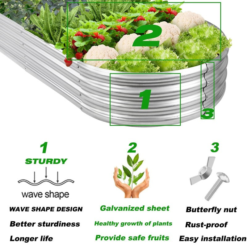 Galvanized Raised Garden Bed Kit, Galvanized Planter Raised Garden Boxes Outdoor6