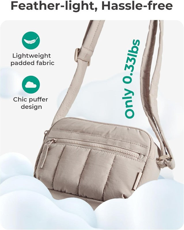 Cross Body Purse, Mini Crossbody Bags for Women Travel Purse, Puffy Shoulder Han3