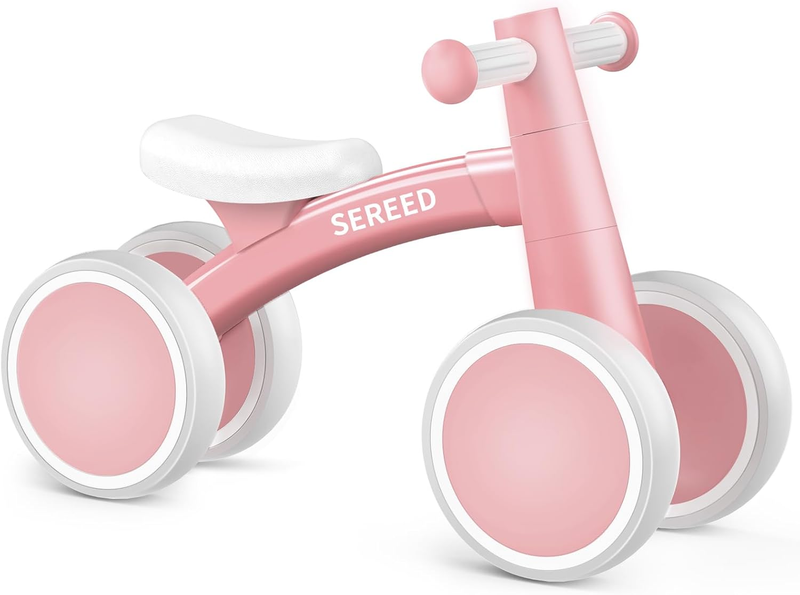 Baby Balance Bike 12 24M, 4 Wheel First Bike for 1 Year Old Birthday Gift Pink10