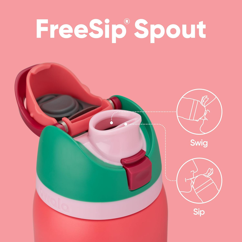 Owala FreeSip 32oz Stainless Steel Water Bottle Straw Insulated Strawberry1