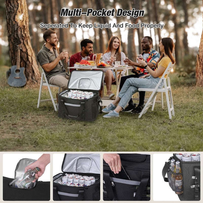 2 in 1 Insulated Camping Cooler Bag for 75 Cans   Leakproof & Portable6