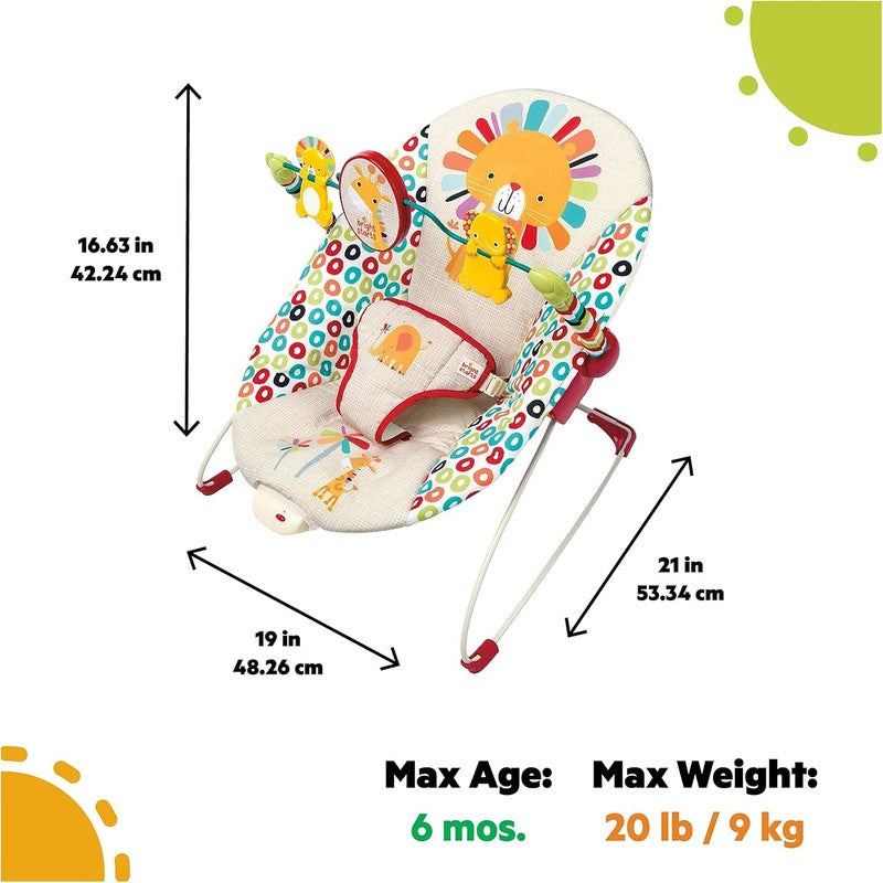 Portable Baby Bouncer Seat w/ Vibrations Toy Bar 0 6M 6 20lbs5