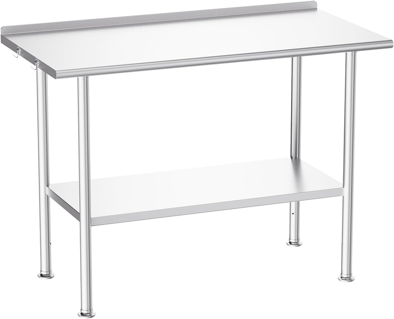 24x48 Stainless Steel Prep Duty Backsplash Adjustable Undershelf Outdoor Kitchen10