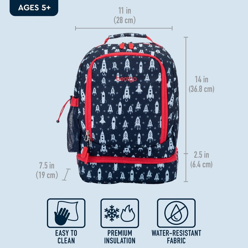Kids Prints 2 In 1 Backpack & Insulated Lunch Bag   Blue Rocket4