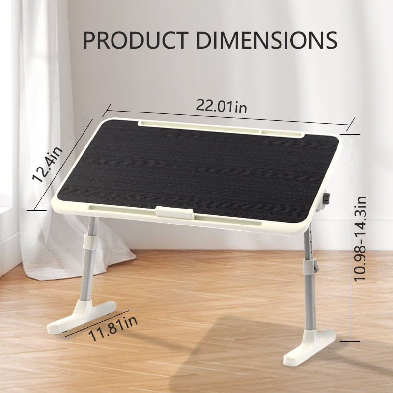 Height & Angle Adjustable Lap Desk Foldable Laptop Stand Bed Tray Black6