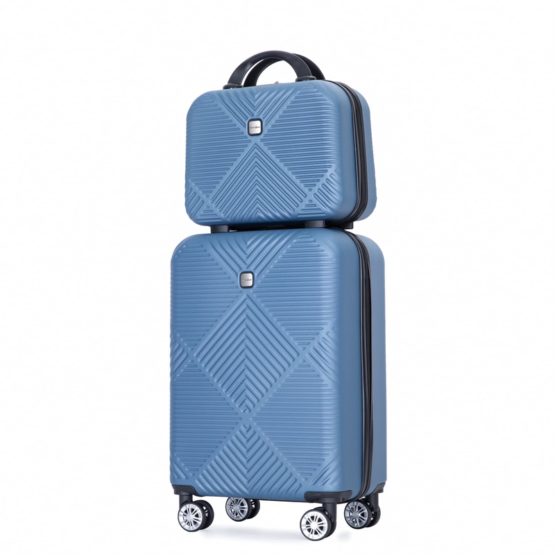2 Piece Lightweight Hardside Luggage Set with Spinner Wheels   Blue8