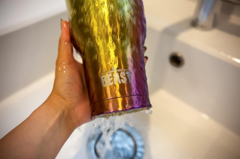 40oz Vacuum Insulated Tumbler Stainless Steel Travel Mug with Straw Rainbow4