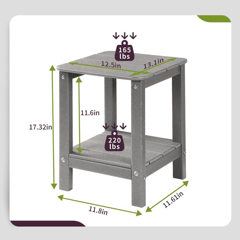 | Patio Garden Side Table with 2 Layer Storage,Outdoor End Tables for Your Adiro5