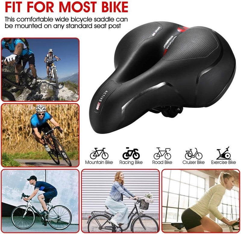 Comfort Bike Seat Cushion Dual Shock Memory Foam Waterproof Wide Saddle6