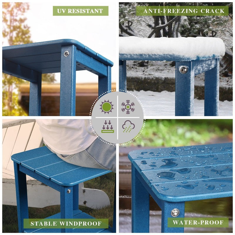 | Patio Garden Side Table with 2 Layer Storage,Outdoor End Tables for Your Adiro3