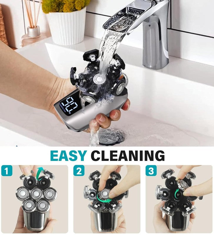 7D Waterproof Electric Head Shaver for Men - Cordless Grooming Kit3