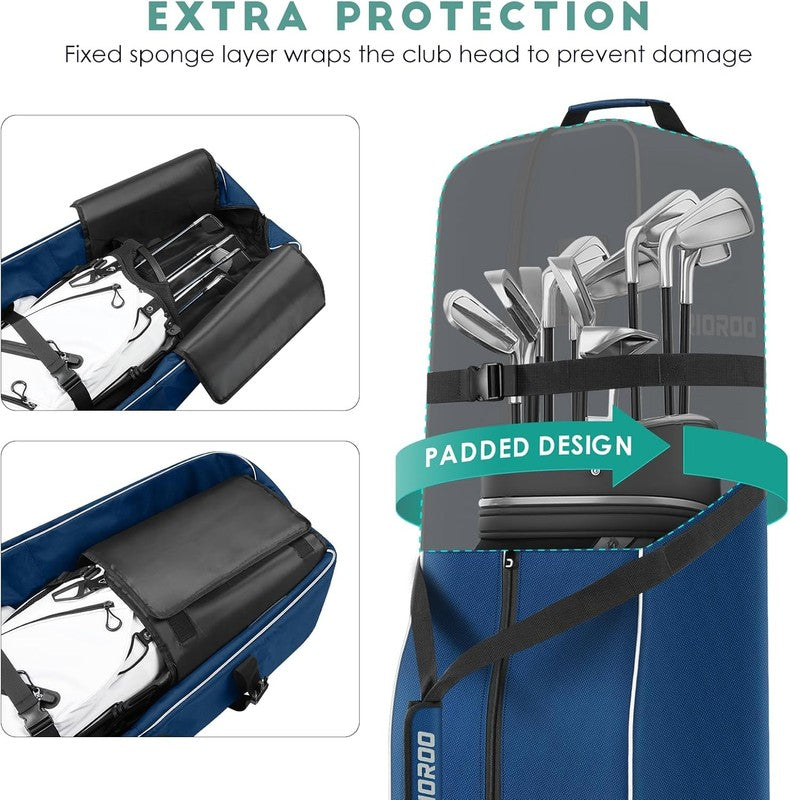 Golf Travel Bag w Wheels Soft Sided 900D Oxford Padded Club Protection1