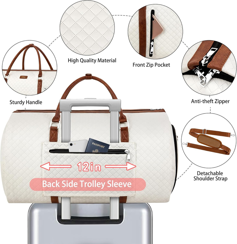 Convertible Garment Duffle Bags for Travel   Carry on Garment Bags with Toiletry3