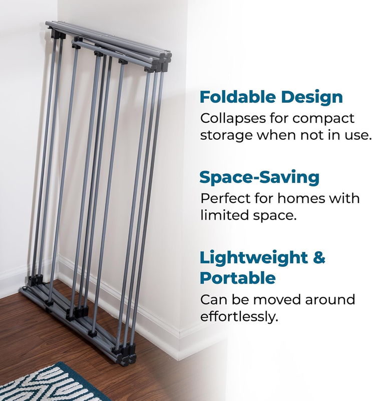 Collapsible Laundry Drying Rack, Sturdy Steel, Foldable & Portable Clothes Dryin4