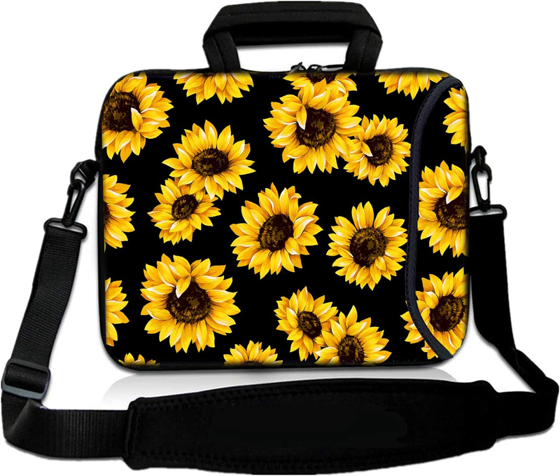 14 15.6 Laptop Sleeve Bag Sunflowers Neoprene Carry Case w/ Handle Pocket10