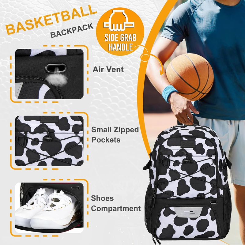 Soccer Basketball Backpack w/ Ball & Shoe Compartment Sports Travel Bag2
