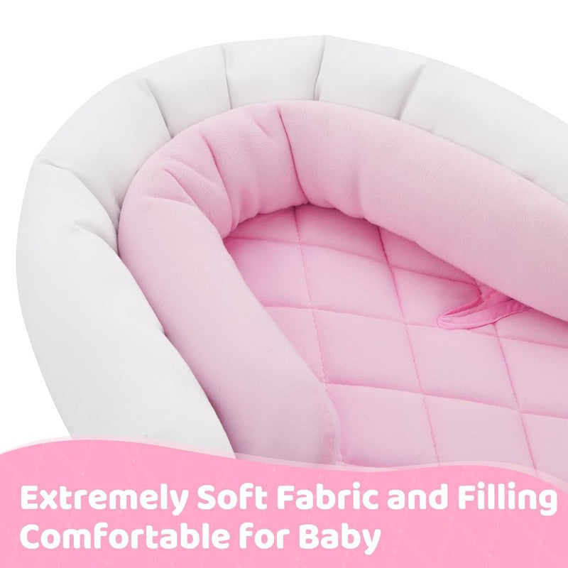 Infant Car Seat Insert Soft Minky 2 in 1 Reversible Baby Body Support Pink/White3