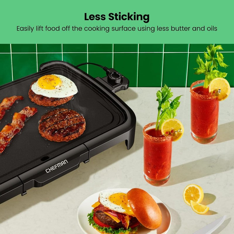XL Electric Griddle with Removable Temperature Control, Immersible Flat Top Gril4