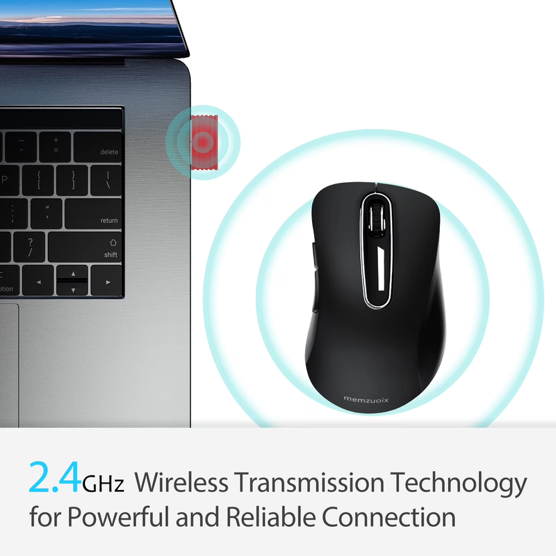 Wireless Mouse 1400 DPI 5 Button USB Receiver for PC Laptop Mac Black7
