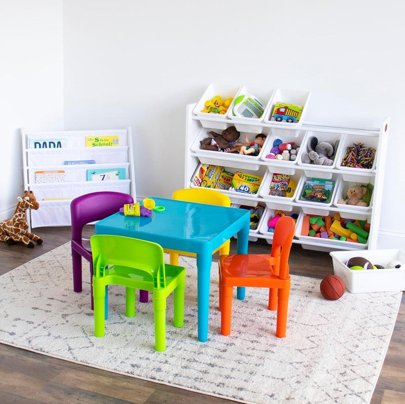 Tot Tutors Plastic Table and 4 Chairs Set   Aqua Blue1