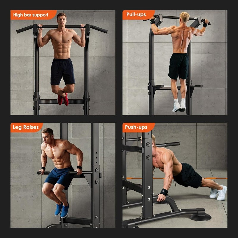 Power Tower Dip Station with Pull Up Bar, Adjustable Height Home Gym Equipment6