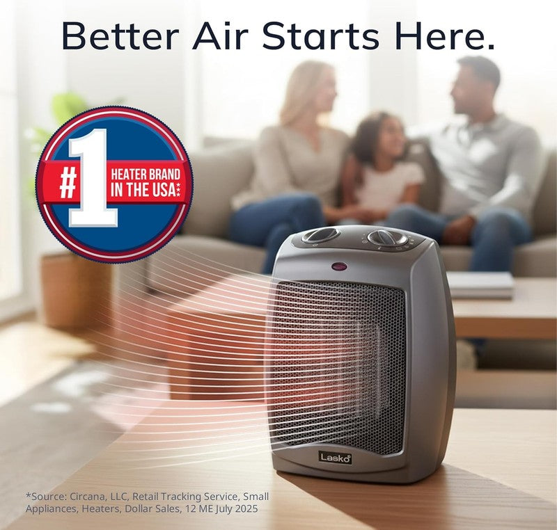 Portable Electric Ceramic Space Heater 1500W with Thermostat Dark Gray1